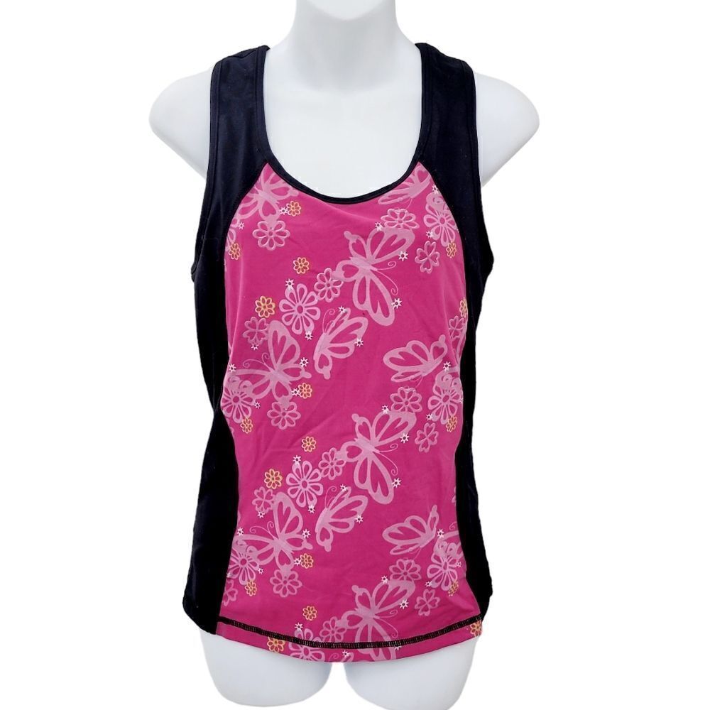 2/$20 Y2K Black & Pink Sport Tank Top Size: M